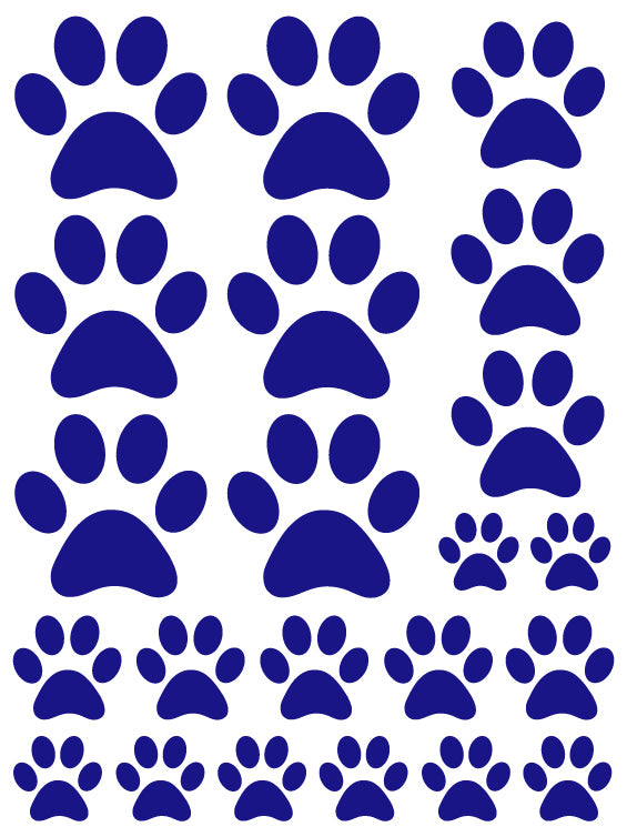 ROYAL BLUE PAW PRINT WALL DECALS
