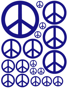 ROYAL BLUE PEACE SIGN WALL DECAL