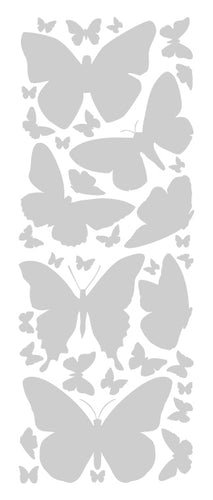 SILVER BUTTERFLY WALL DECALS