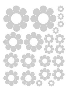 SILVER DAISY WALL DECALS