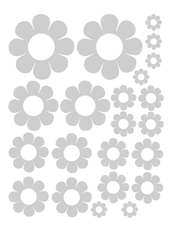 SILVER DAISY WALL DECALS
