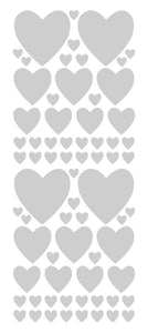 SILVER HEART WALL STICKERS