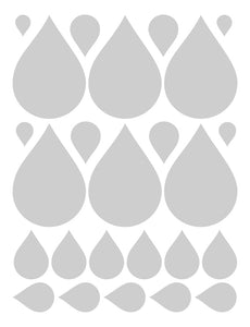 SILVER RAINDROP WALL DECALS