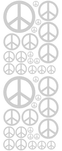 SILVER PEACE SIGN DECAL