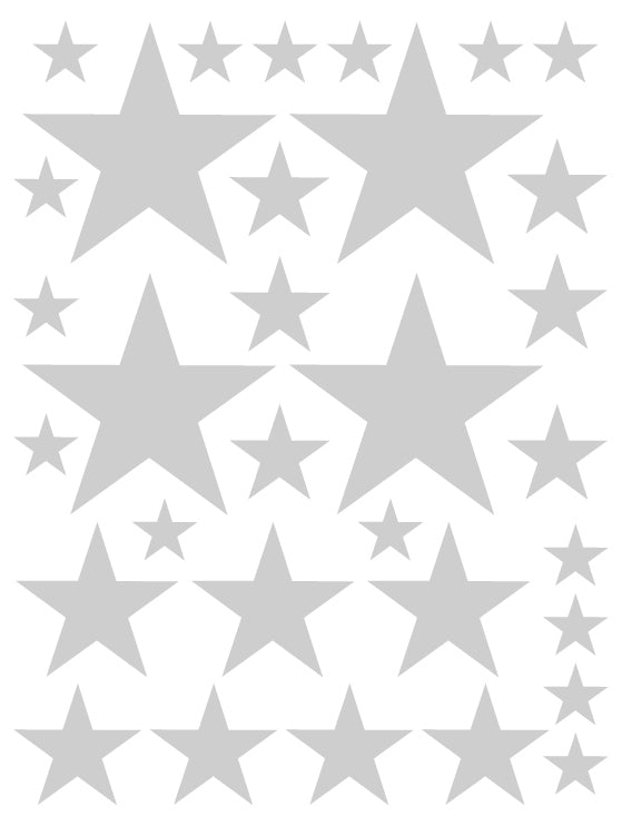 SILVER STAR WALL DECALS