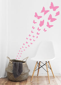 SOFT PINK BUTTERFLY WALL STICKERS