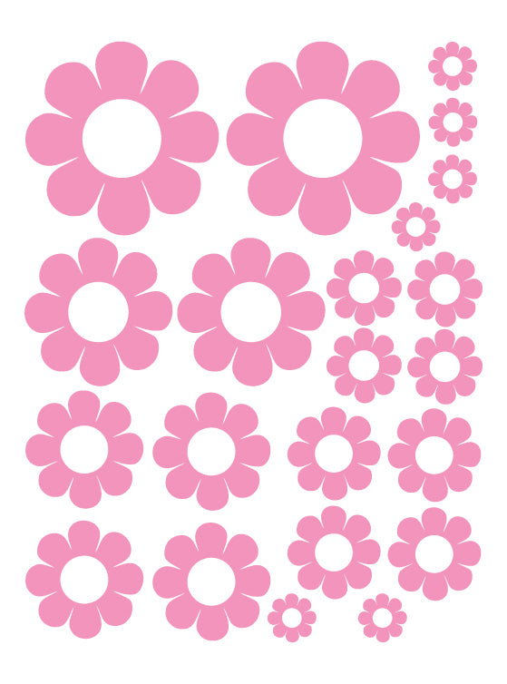 SOFT PINK DAISY WALL DECALS