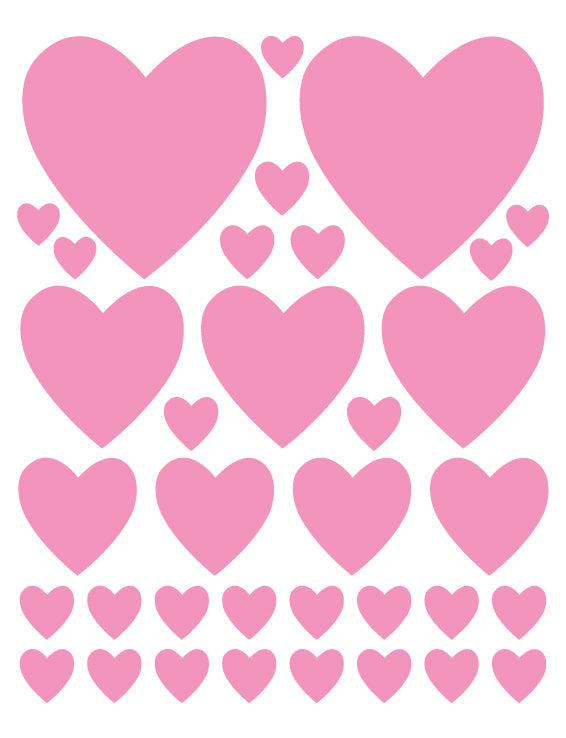 SOFT PINK HEART WALL DECALS