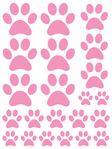 SOFT PINK PAW PRINT WALL DECALS