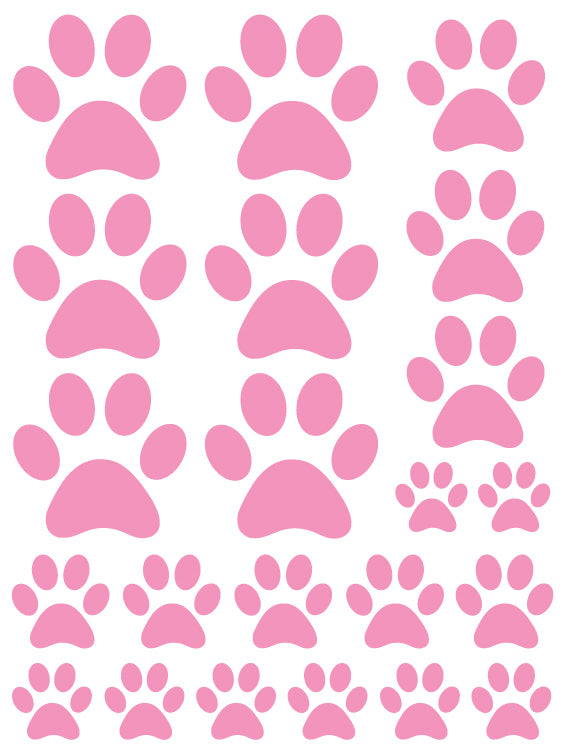 SOFT PINK PAW PRINT WALL DECALS