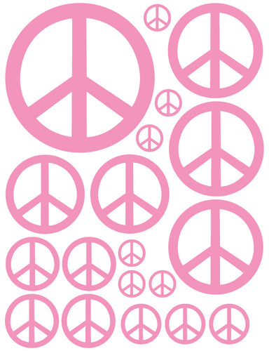 SOFT PINK PEACE SIGN WALL DECAL
