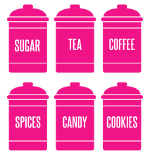 Load image into Gallery viewer, SPICE JAR WALL DECALS IN HOT PINK
