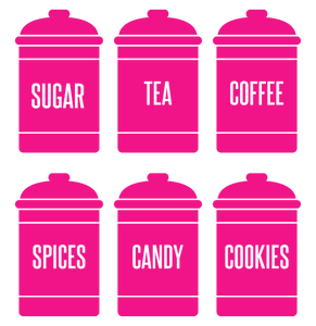 SPICE JAR WALL DECALS IN HOT PINK