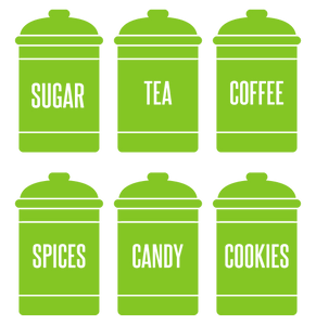 SPICE JAR WALL DECALS IN LIME GREEN