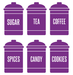 SPICE JAR WALL DECALS IN PURPLE