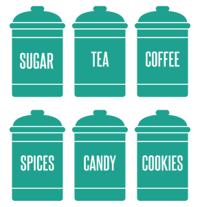 SPICE JAR WALL DECALS IN TURQUOISE