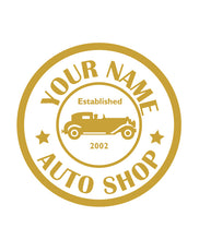 Load image into Gallery viewer, CUSTOM AUTO SHOP WALL DECAL IN GOLD
