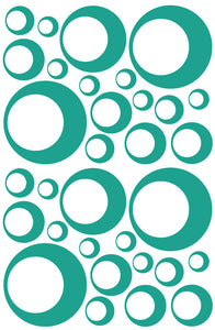TURQUOISE BUBBLE STICKERS