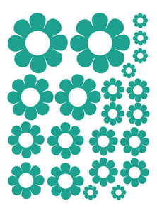TURQUOISE DAISY WALL DECALS