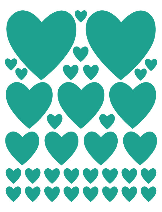 Turquoise Heart Wall Decals & Stickers | Nursery Decal | Whimsi Decals ...