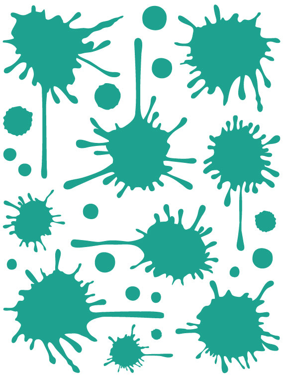 TURQUOISE PAINT SPLATTER WALL DECAL