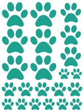 Load image into Gallery viewer, TURQUOISE PAW PRINT WALL DECALS
