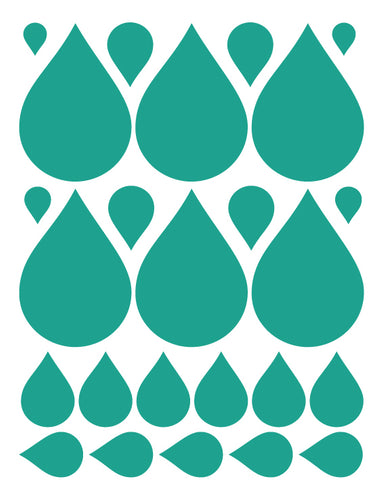 TURQUOISE RAINDROP WALL DECALS