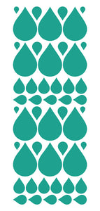 TURQUOISE RAINDROP WALL STICKERS