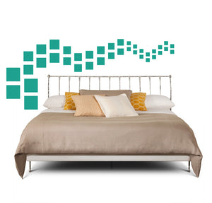 SQUARE WALL DECALS IN TURQUOISE