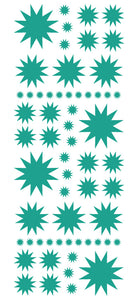 TURQUOISE STARBURST WALL STICKERS