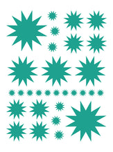 Load image into Gallery viewer, TURQUOISE STARBURST WALL DECALS

