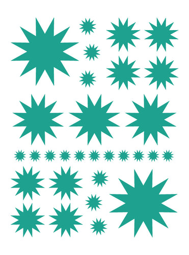 TURQUOISE STARBURST WALL DECALS