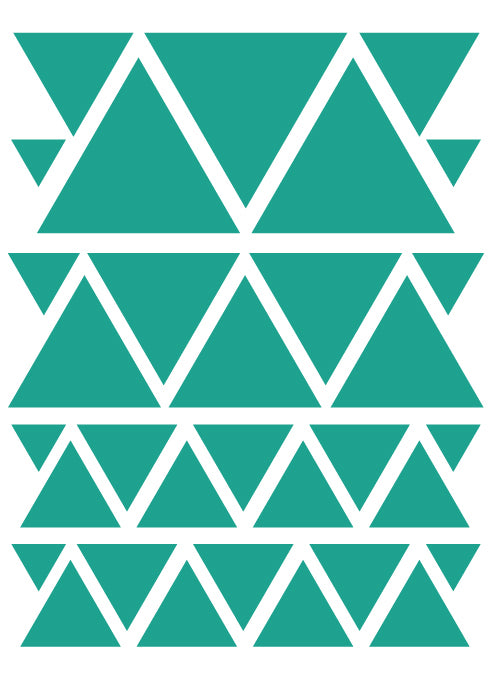 TURQUOISE TRIANGLE WALL DECALS