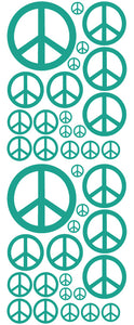 TURQUOISE PEACE SIGN DECAL