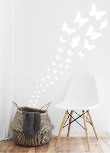 WHITE BUTTERFLY WALL STICKERS