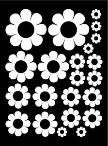 WHITE DAISY WALL DECALS