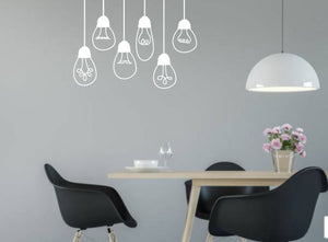 WHITE HANGING LIGHT BULB WALL STICKERS