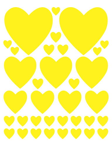 YELLOW HEART WALL DECALS