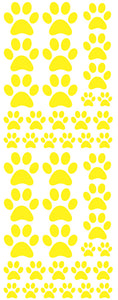 YELLOW PAW PRINT DECALS