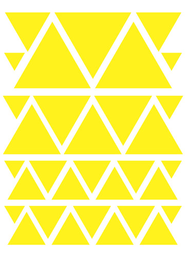 YELLOW TRIANGLE WALL DECALS