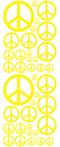 YELLOW PEACE SIGN DECAL