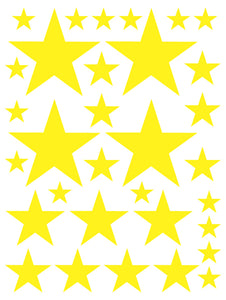 YELLOW STAR WALL DECALS
