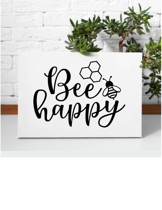 Bee Happy Removable Wall Decor | Inspirational Decor | WhimsiDecals