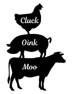 CLUCK OINK MOO COUNTRY KITCHEN WALL STICKER
